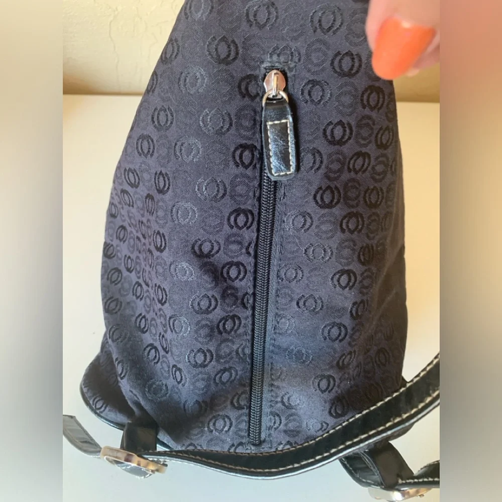 Black Fabric Slingback Backpack